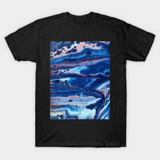 Mountain Lake - Abstract Acrylic Pour Painting T-Shirt